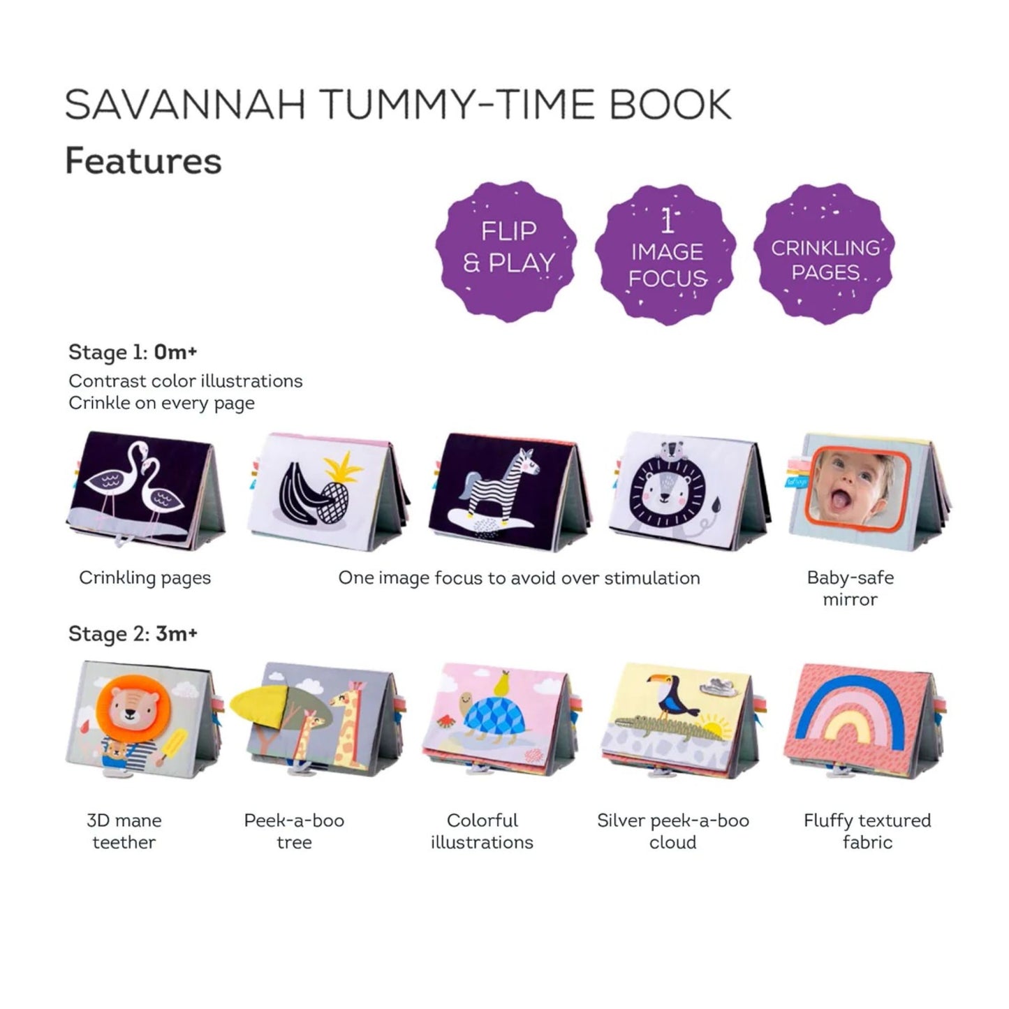 Taf Toys Savannah Tummy-Time Book - Infantino