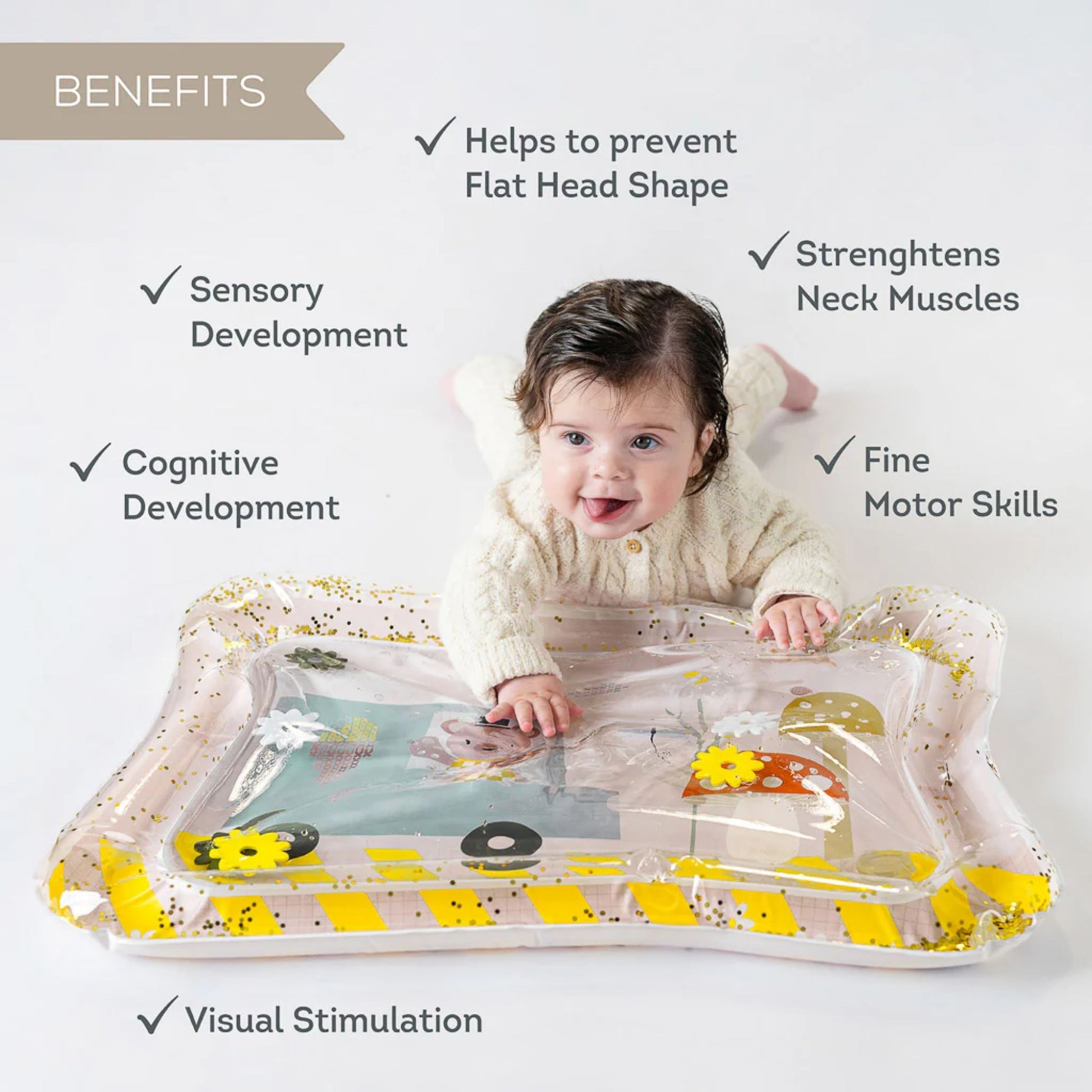 Taf Toys Baby Tummy Time Water Play Mat (Ice Cream Mat) - Infantino