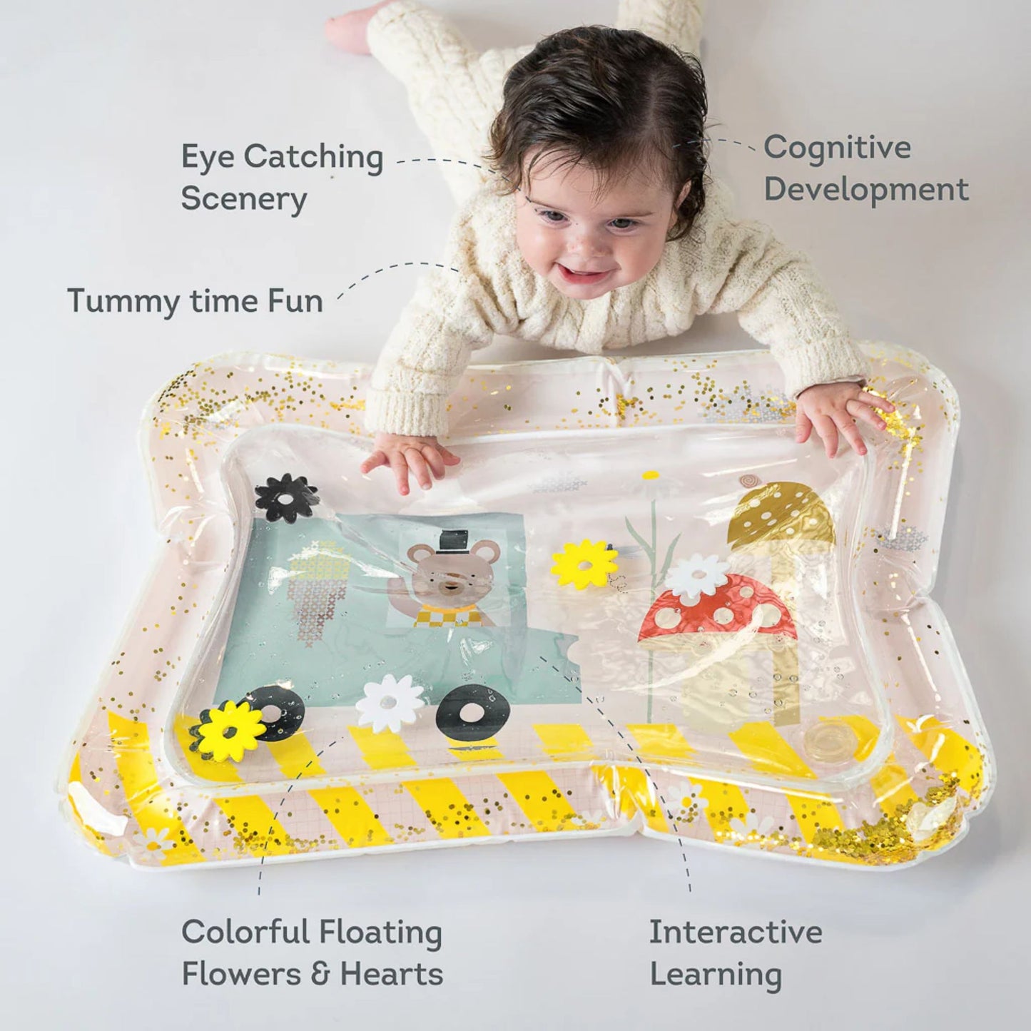 Taf Toys Baby Tummy Time Water Play Mat (Ice Cream Mat) - Infantino