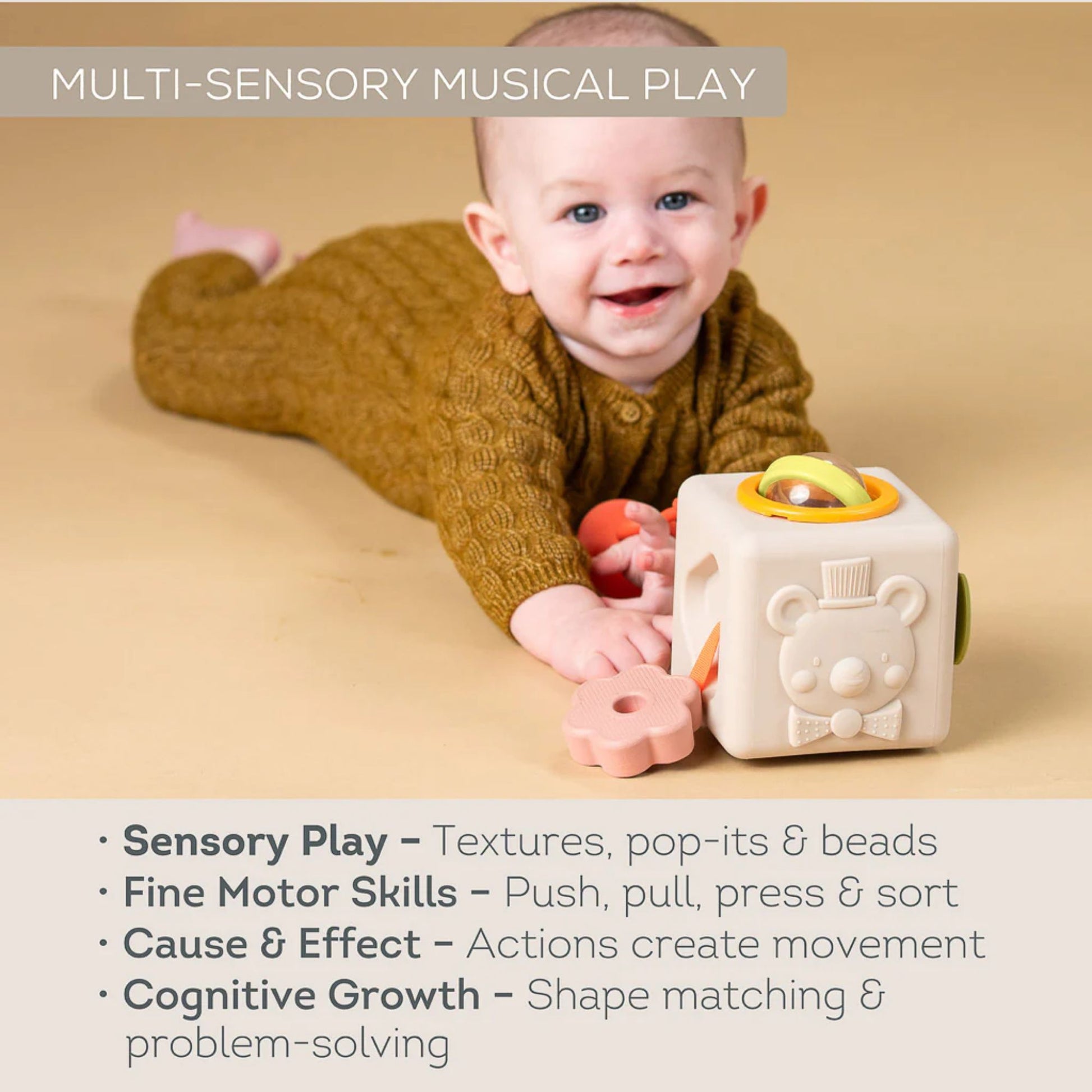 Taf Toys Peek & Play Silicone Activity Cube - Infantino