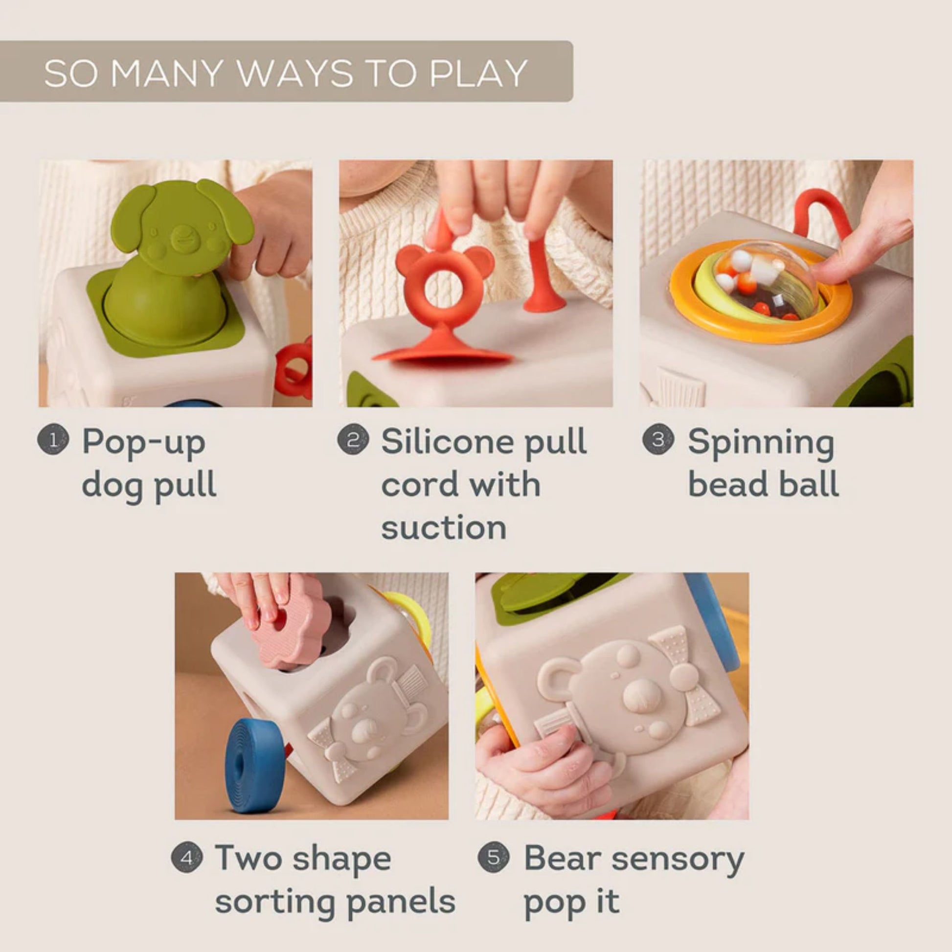 Taf Toys Peek & Play Silicone Activity Cube - Infantino