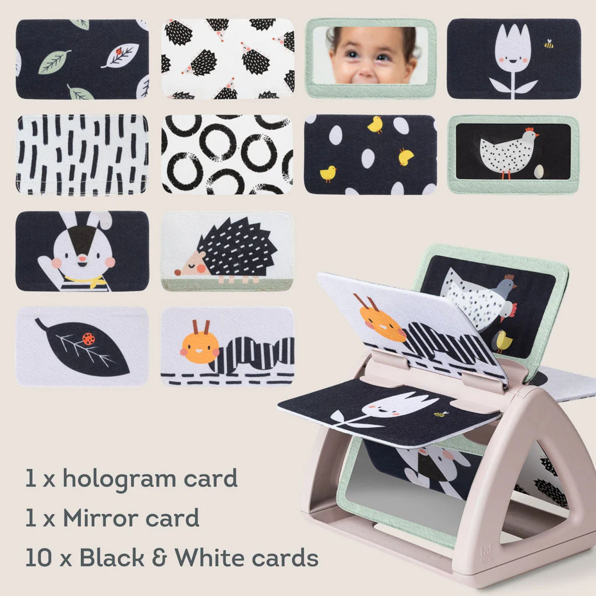 Taf Toys Black & White Tummy Time Rattling Spinning Book - Infantino