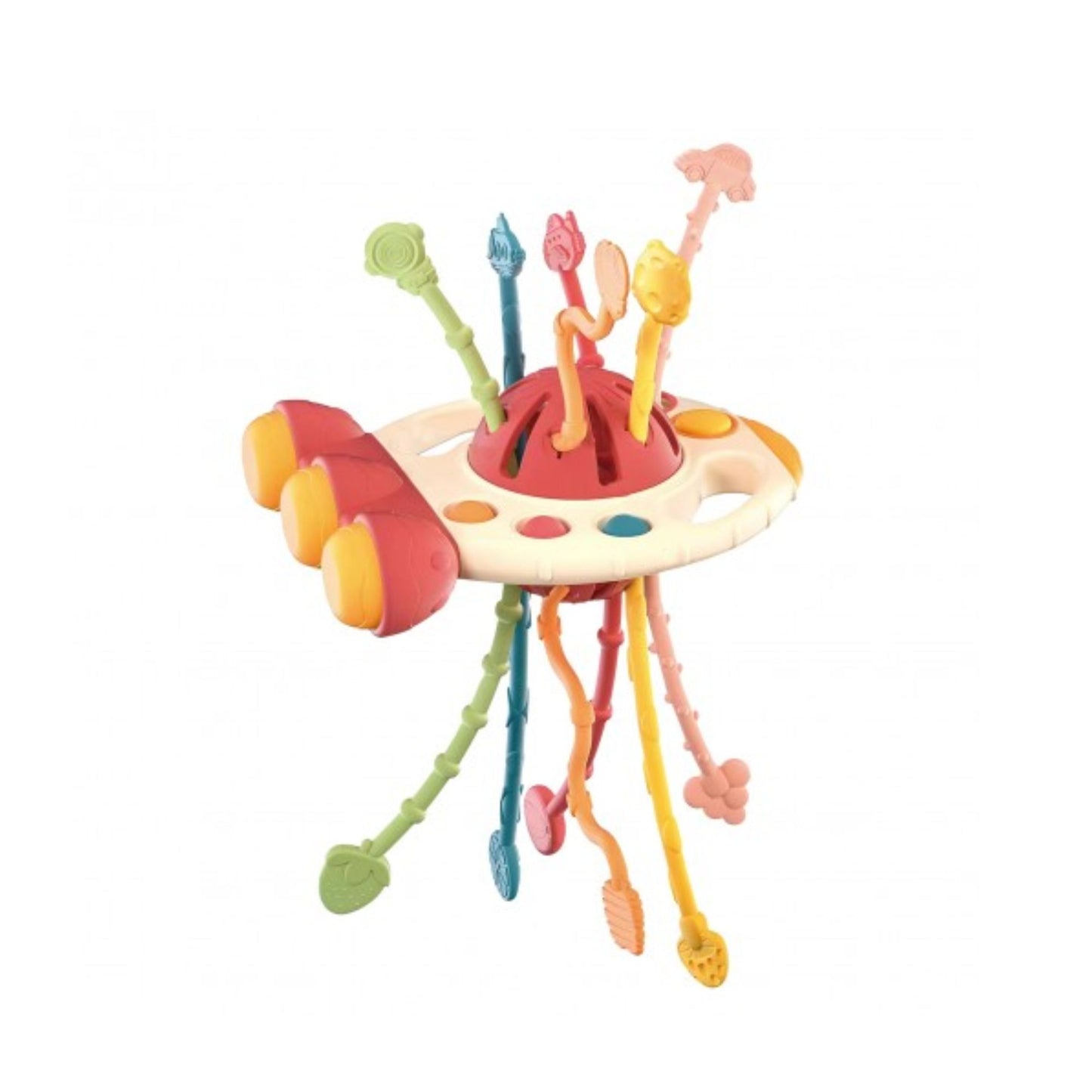 Maya & Friends Sensory UFO Pull String Toy (Assorted Colours)