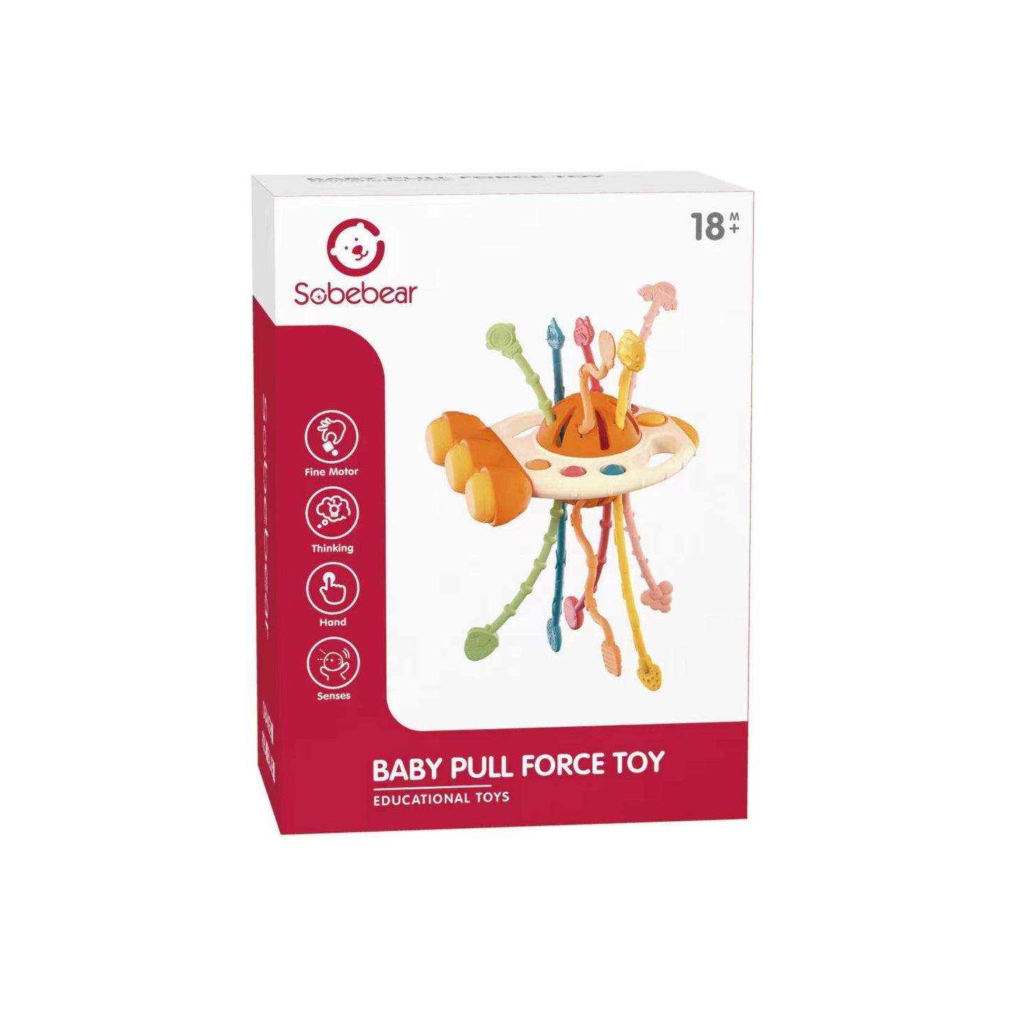 Maya & Friends Sensory UFO Pull String Toy (Assorted Colours)