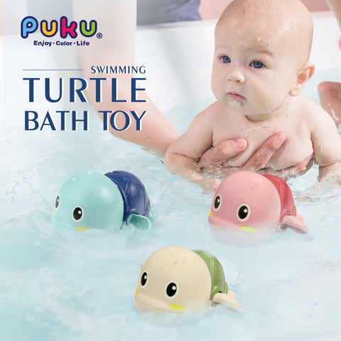 Puku Turtle Bath Toy (Blue/Pink/Green)