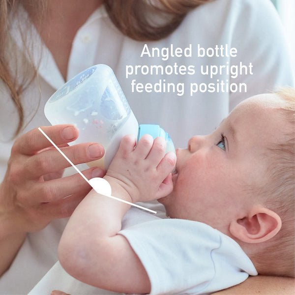 Marcus & Marcus Silicone Angled Feeding Bottle & Spoon