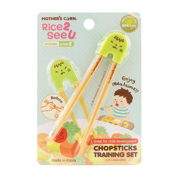 Mother's Corn Training Chopsticks - Green | Little Baby.