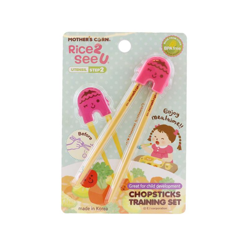 Mother's Corn Training Chopsticks - Pink | Little Baby.